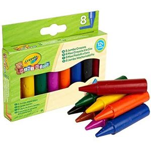 Crayola Mini Mids, Waxstiften extra dik 8 stuks, Crayons vanaf 1 jaar, 8 Waskrijtjes Jumbo size, 81-0080