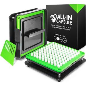 ALL-IN Capsuleermachine voor Maat 0 – Maak Uw Eigen Capsules Nu Gemakkelijker en Sneller - Gebruik met Lege Gelatine of Vegetarische Hulzen - Duidelijke Gebruiksinstructies op Video