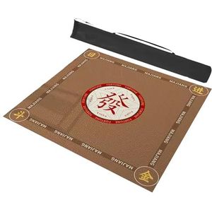 Mahjongg Mat Mahjong Mat Speltafelmat Met Draagtas, Zachte En Slijtvaste Speelkaartmat Van Polyestervezel, Antislip Rubberen Achterkant (Color : Brown, Size : 23.6x23.6inch/60x60cm)