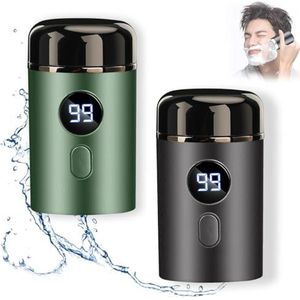 Mini draagbaar elektrisch scheerapparaat, capsulescheerapparaat, mini draagbaar oplaadbaar scheerapparaat met digitaal display, multifunctioneel herencapsulescheerapparaat(Gray+Green)