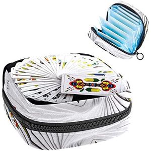 een pak kaarten, Periode Pouch Draagbaar, Tampon Opbergtas,Tampon Houder voor Portemonnee Vrouwelijke Product Organizer, Meerkleurig, 4.7x6.6x6.6 in/12x17x17 cm