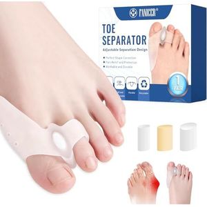 1 paar grote siliconen teenspreiders plus 3 doppen, transparante siliconen teenverdelers, Hallux Valgus correctie, teenspreiding, uniseks, mannen en vrouwen