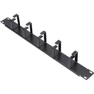 EXTRALINK Kabelbeheer, zwart, kabelbeheer voor 19 inch rack, hoogwaardig staal, perfect accessoire voor netwerkkast, 5 metalen houders, rekcapaciteit 1U