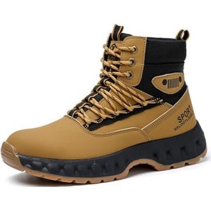Anti-Smash and Anti-Puncture Steel Toe Shoes, Mid-top Work Safety Shoes, Anti-slip and Wear Resistant Labor Insurance Boots, Comfortable Protection Sneakers for Factories Mines Construction Adventures