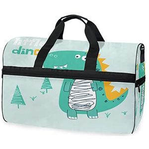 Dinosaurus Baby Leuke Boom Sport Zwemmen Gym Tas met Schoenen Compartiment Weekender Duffel Reistassen Handtas voor Vrouwen Meisjes Mannen