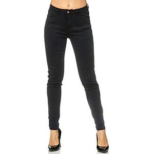 Elara Dames Stretchbroek Skinny Jeans Elastisch Chunkyrayan G09 Black 36 (S)