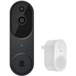 Draadloze deurbelcamera, 1080P WiFi Video Deurbel Camera Video Intercom Draadloze Camera Nachtzicht Bewegingsdetectie(Nero)