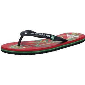 Quiksilver Molokai Art II Flipflop-sandalen voor heren, 3-punts flipflop, zwart/rood/zwart 241, 43 EU, Zwart Rood Zwart 241, 43 EU