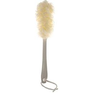 JINGYAN Gootsteenafvoerstopper 1 PC Zachte Mesh Lange Steel Terug Borstel Exfoliërende Spons Scrubber Opknoping Loofah Cleaner Body Bad Douche Badkamer Benodigdheden(Beige)