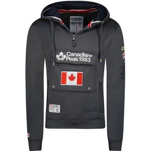 Canadian Peak Galapagos Heren sweatshirt met capuchon kangoeroezak - Warme capuchontrui met lange mouwen - Heren Lente Zomer Herfst Winter, Donkergrijs, L/Tall