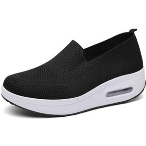 Walking Shoes - Air Cushion Sneakers, Slip On Sneakers for Women (35,Black)