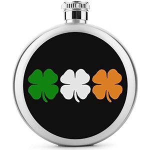 Ierland Kleuren Vlag Klaver Vier Blad Klavertjes Rvs Wijnfles voor Mannen Vrouwen Fles Draagbare Drank Fles voor Bruiloft Reizen