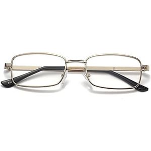 Gouden modieuze en comfortabele leesbril Jonge leesbril Volledig metalen montuur Unisex, persoonlijke verfraaiing, comfortabel om te dragen