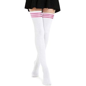 DRESHOW Dames Extra lang Casue Dames Kniekousen Overkniekousen Lange Gestreepte Sokken Thigh High Sokken Sportsokken