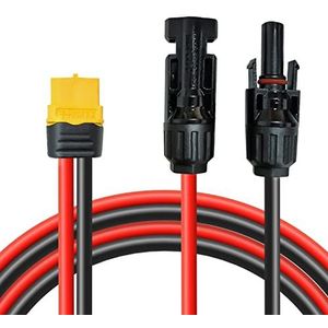 Solar oplaadkabel 0,6 m / 3 m zonnestekker naar XT60-stekker zonnepaneel adapterkabel voor EF DELTA 2 en River Pro MAX Powerstation 757 Powerhouse Solar generator (60 cm)