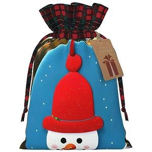 Kerstdoos Sneeuwpop Herbruikbare Gift Bag-Trekkoord Kerst Gift Bag, Perfect Voor Feestelijke Seizoenen, Kunst & Craft Tas
