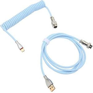 Gaming-Toetsenbord USB-Kabel Mechanische Toetsenbordkabel met Dubbele Mouw Compatibele Desktop Breed Snel Opladen (Blauw)