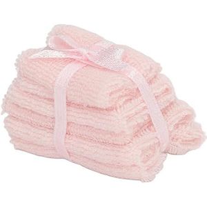 1:12 Poppenhuis Miniatuur Handdoek Meubelmodel Fijne Details Woondecoratie Doek Kinderbadkamerhanddoeken (Roze)