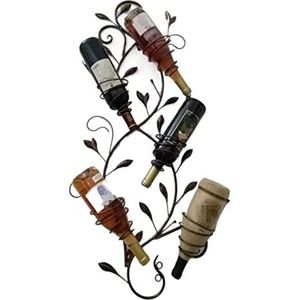 Wijnrek Flessenrek Muur Opknoping Wijnrek Ondersteboven Wijnfles Plank Creatieve Ijzer Kunst Wijn Houder Home Decor Wijnstandaard (Color : Black, Size : 98 * 45cm)