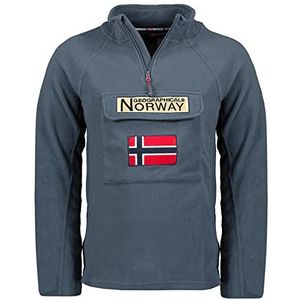 Geographical Norway Tymclass Hz Heren warme fleece met dikke rits voor heren, warme winter sweatshirt jas zacht - zachte sweatjas met lange mouwen voering, marineblauw, XXL