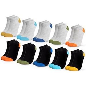 Occulto - Piccolo - Sneaker Sokken - Grijs Zwart - Pak van 10