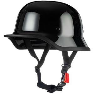 Duitse Stijl Motorfiets Open Helm Retro Motorfiets Halve Helm Voor Heren Dames DOT/ECE-Gecertificeerde Unisex Schedelkap Voor Fiets-Scooter ATV UTV-Skateboard B,M