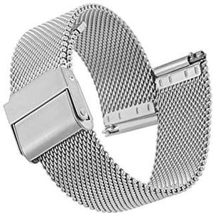 AxBALL Roestvrijstalen mesh horlogebandjes for heren dames verstelbare mesh horlogebanden roségoud-10 mm (Color : Silver, Size : 17mm)