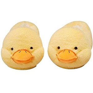 Suammiitstrieadea - Pluche Slippers - Geel - 3D Schattig Diertype - Antislip