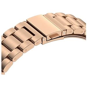 Jeniko Geen hiaten roestvrijstalen riem passen for Samsung Galaxy horloge 4 klassieke 46mm 42mm / horloge4 44mm 40 mm polsband gebogen einde metalen armband(Rose gold,Watch 4 classic 42mm)