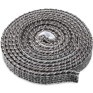 Navaris - Zelfklevend Plat Glasvezel Kachelkoord - 15 mm Breed - 2 m Lang - Hittebestendig tot 550 Graden