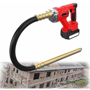 YIGECHENXIN Elektrische cementvibrator, 450 W oplaadbare beton vibrator met hoge temperatuur blussen flexibele as 21V borstelloze motor kan luchtbellen verwijderen en beton mengen,1m
