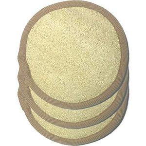 3 stuks/set 4 ""× 4"" natuurlijke exfoliërende gezichtspad, loofah spons gezichtsborstel - douchescrubber - lichaamsbad spa voor mannen en vrouwen, hernieuwbare hulpbron (voorkant 100% loofah +
