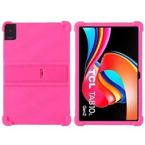 Tablet Case Geschikt for TCL Tab 10L Gen 2 Case 8492A 10.1 ""Tablet PC Siliconen Shockproof Cover met Achter Kickstand(Rose)