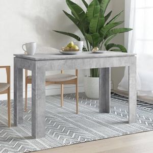 Prolenta Premium - Eettafel van spaanplaat grijs beton 120 x 60 x 76 cm