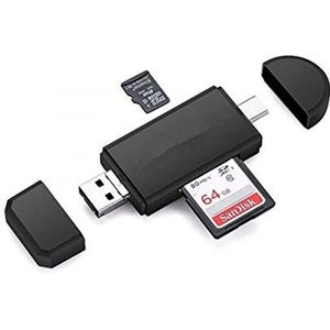 ISMMIK USB Type C Micro USB SD-kaartlezer USB 2.0 Adapter Geheugenkaartlezer voor SDXC, SDHC, SD, MMC, RS-MMC, Micro SDXC, Micro SD, Micro SDHC-kaart voor Samsung, Android Smartphone, Macbook en PC Laptop