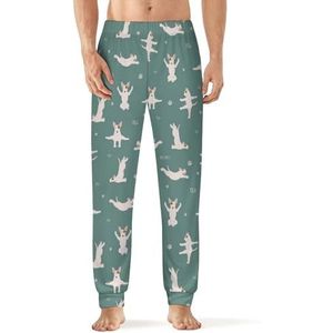 Yoga Bull Terrier Honden Mannen Pyjama Broek Zachte Lounge Bodems Met Pocket Slaap Broek Loungewear