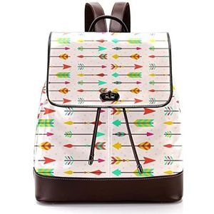 Gepersonaliseerde schooltassen boekentassen voor tiener kleurrijke pijl stippen, Meerkleurig, 27x12.3x32cm, Rugzak Rugzakken