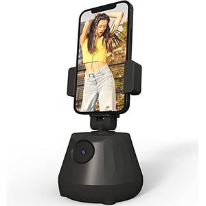Digitale Camera, Face Tracking Smart Gimbal Stabilizer Auto Rotation Mobiele telefoonhouder Selfie Stick Draadloze standaard for live cast(Nero)