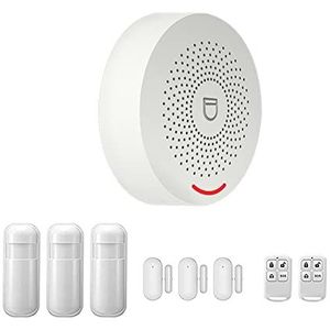 Beveiligingscamerasysteem buiten, Tuya Alarmsysteem Draadloos 433 MHz Beveiliging Inbreker Smart Home APP Deur Raam Sensor Bewegingsmelder (Color : C, Size : 1)
