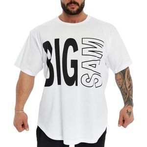 BIG SM SPORTSWEAR MUSCLEWEAR Ragtop Rag Top T-shirt bodybuilding fitness heren halve mouw 3382-WHITE, wit, L