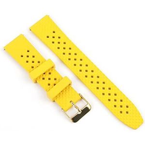 Nieuwe Fluor Rubber Watch Strap Drie Dimensionale Honingraat Design Quick Release Horlogeband Horloge Accessoires Compatibel met 18mm 20mm 22mm (Color : Yellow gold buckle, Size : 22mm)