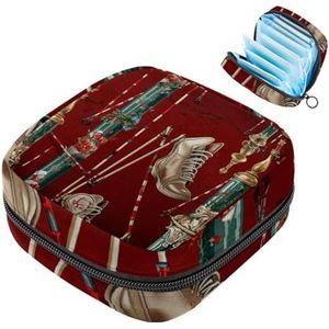 MUOOUM Opbergtas voor maandverband, kerstrietpatroon, menstruatiecup zakje, draagbaar maandverband, opbergzakken, vrouwelijke menstruatie eerste menstruatietas voor tienermeisjes, vrouwen, dames