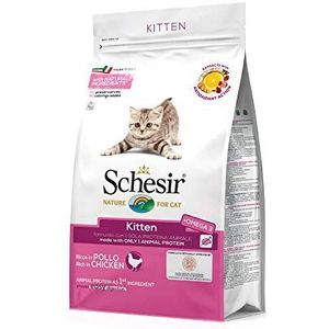 Schesir Cat Kitten Kip, droog kattenvoer voor jongens katten en kitten, droogvoer in zak, 1 stuk (1 x 400 g)