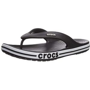 Crocs Bayaband Teenslippers voor heren en dames | Casual slippers | Doucheschoenen, Zwart/Wit, 8 Women/6 Men