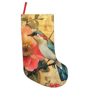 Bloem En Vogel Print Kerst Kousen,Vakantie Party Decoraties