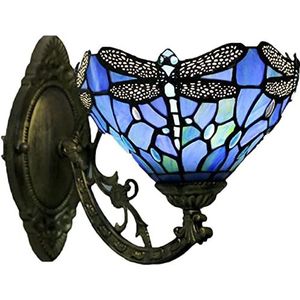 Tiffany Stijl Libelle Wandlamp, Europese Retro Roze Gekleurde Glazen Wandlamp, Voorste Spiegel Lamp, Gang Lamp