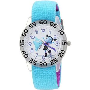 DISNEY Girls Vampirina Analog-Quartz Watch with Nylon Strap, Blue, 16 (Model: WDS000417)