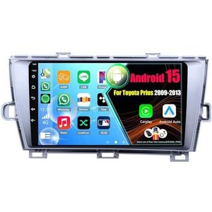 Android 15 Autoradio Voor Toyota Prius 2009-2013 met Draadloze Carplay Android Auto, 9 Inch Autoscherm Soporta Bluetooth WIFI GPS FM/RDS(8Core(8+128GB))
