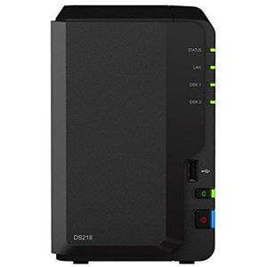 Synology DS218 6TB (2 x 3TB WD RED) 2 Bay Desktop NAS-eenheid,zwart