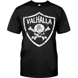 Vintage Nordic Tattoo Schedel T-shirt, Viking Valhalla 3D-geprint Heren Zomerstraat Casual Korte Mouwen, Zomer Ademende Mesh Sport Korte Mouwen (Color : Viking F, Size : XXL)